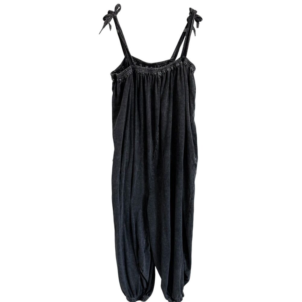 Free People Intimately Jumpsuit in Washed Black Flowy Cozy Size M/L